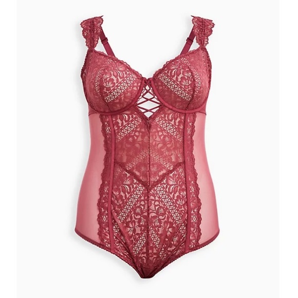 torrid Other - TORRID NWT UNDERWIRE BODYSUIT - LACE & MESH VIOLET